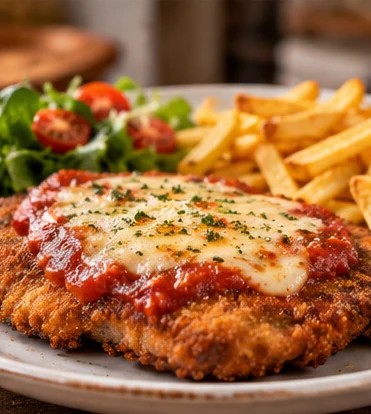Milanesa napolitana con guarnición